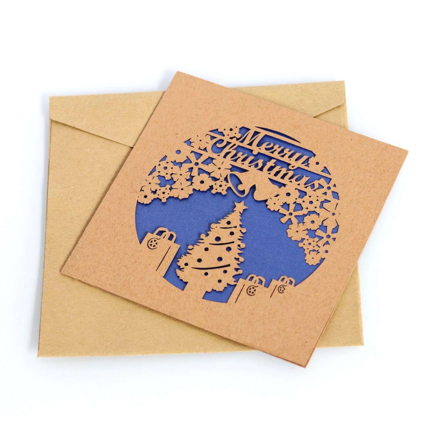 Christmas Greeting  Card Laser Cut Snowflake Pattern Personalized Custom